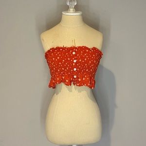 Red Floral Tube Top ( Lightly Used )